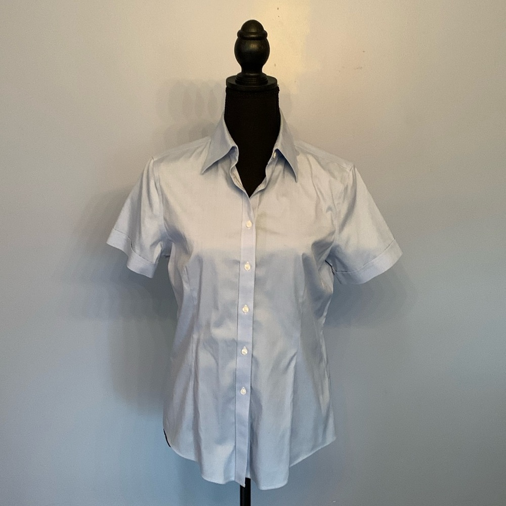 Women’s Brooks Brothers Classic Fit Button Down Shirt In Blue Sz 8